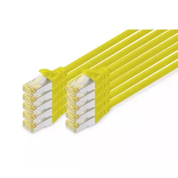 DIGITUS komutācijas kabelis - CAT6a - S/FTP - Snagless - 1m - dzeltens - 10 gab.