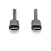 DIGITUS ASSMANN USB Type-C savienojuma kabelis, tips C uz C, vīr./vīr., 1 m, Ātrgaitas, Melns