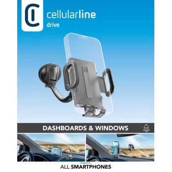 Cellularline Hug Flexi - Universāls viedtālruņa turētājs automašīnai ar piesūcekņa stiprinājumu