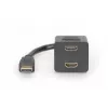 DIGITUS HDMI Y-sadalītāja kabelis, tips A -2xtipa A V/S, 20cm pasīvs, Full HD, zelts melns