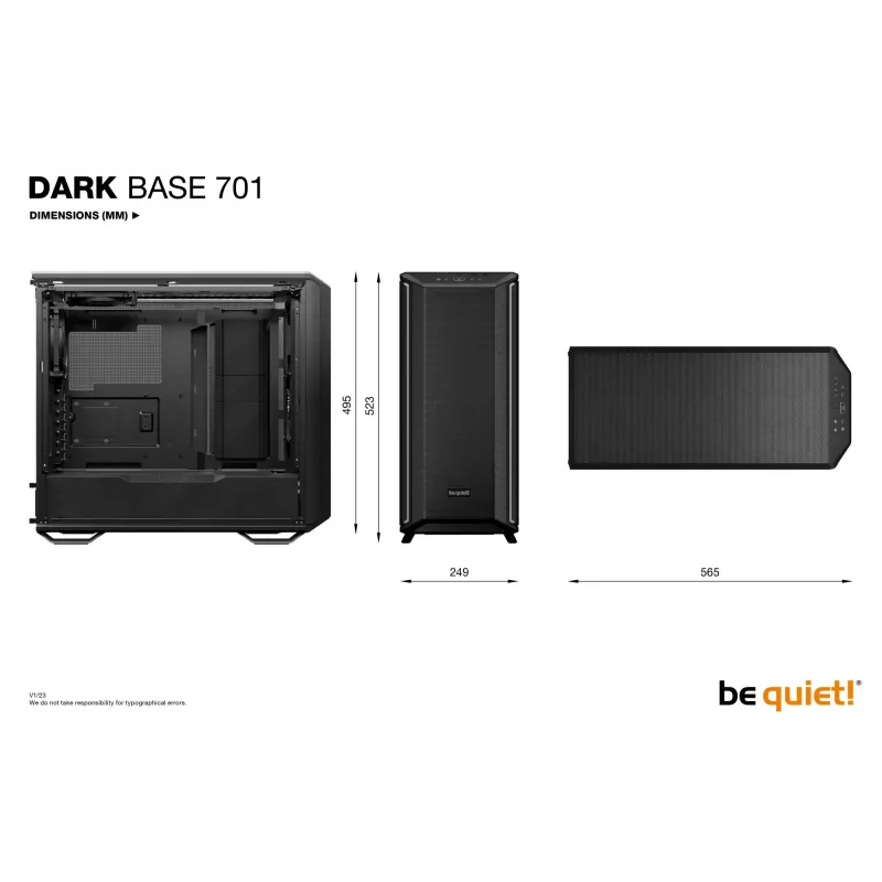 be quiet Dark Base 701 Melns Midi Tower