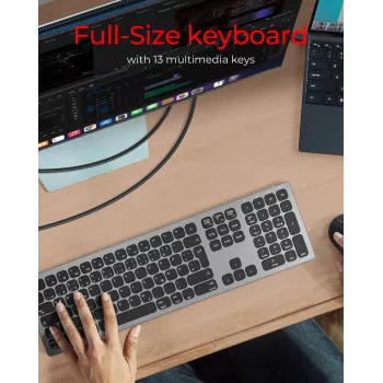 KeySonic KSK-8023BTRF (DE) tastatūra Universāla Bluetooth QWERTZ Antracīta, Melna