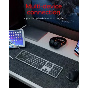 KeySonic KSK-8023BTRF (DE) tastatūra Universāla Bluetooth QWERTZ Antracīta, Melna