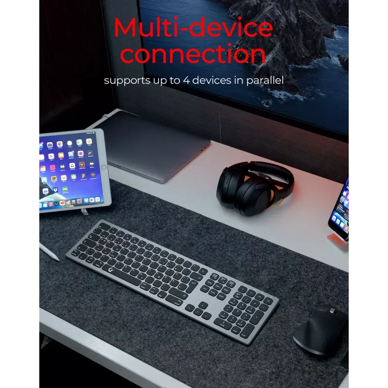 KeySonic KSK-8023BTRF (DE) tastatūra Universāla Bluetooth QWERTZ Antracīta, Melna