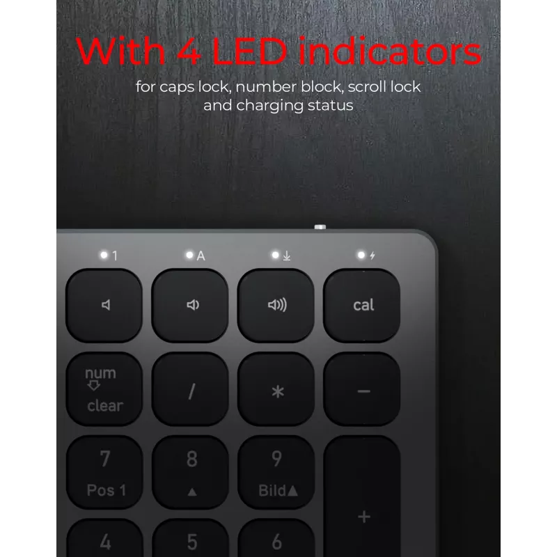 KeySonic KSK-8023BTRF (DE) tastatūra Universāla Bluetooth QWERTZ Antracīta, Melna
