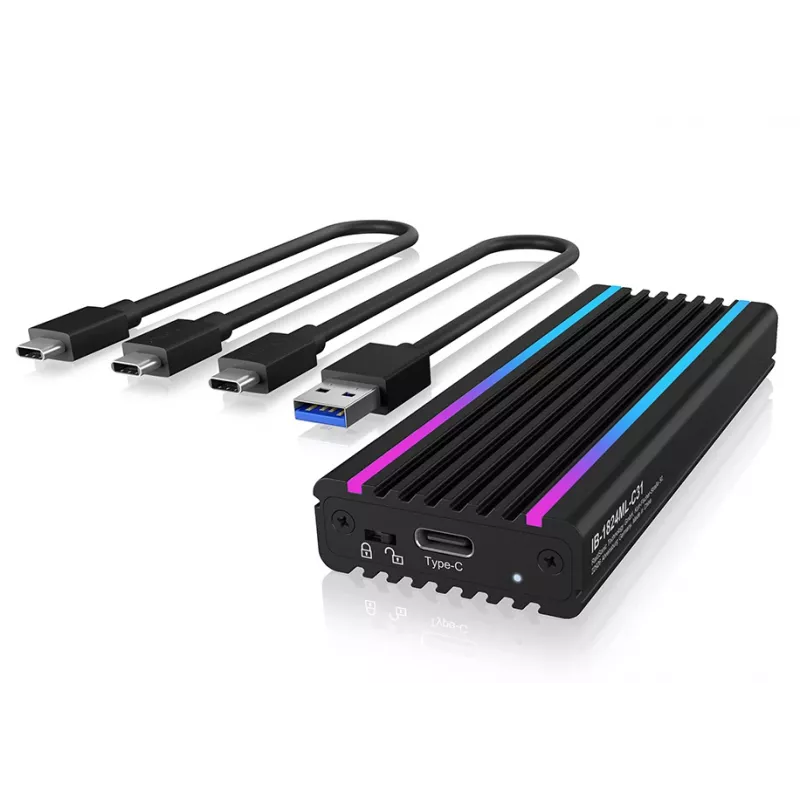 ICY BOX IB-1824ML-C31 SSD korpuss Melns M.2