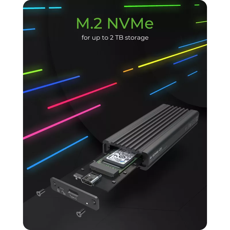 ICY BOX IB-1824ML-C31 SSD korpuss Melns M.2