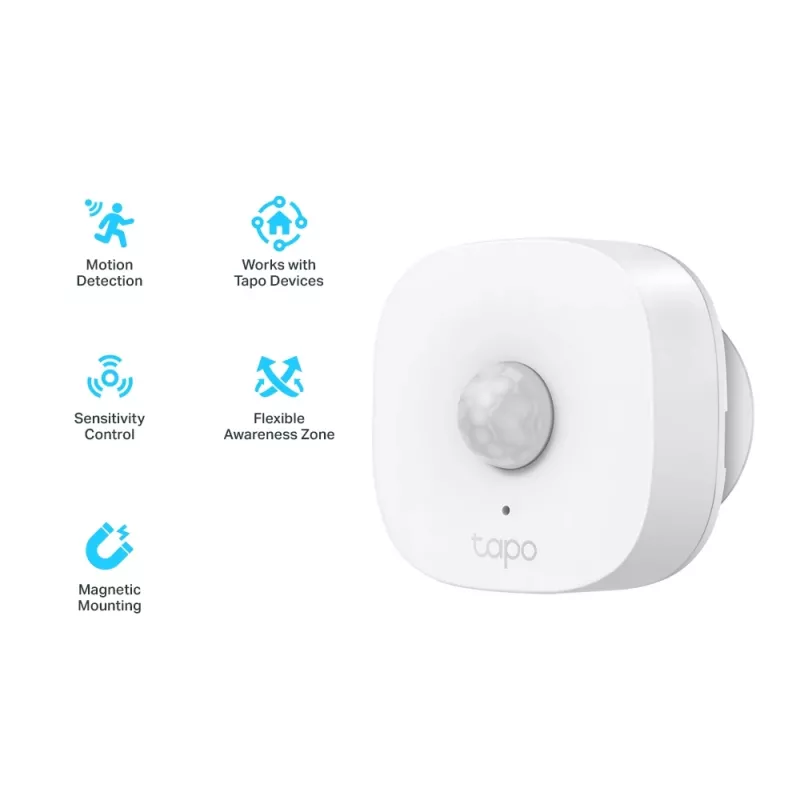 TP-Link Tapo Smart Motion Sensor, Ceiling/wall, Indoor, balta, 120°, Wireless, 7 m