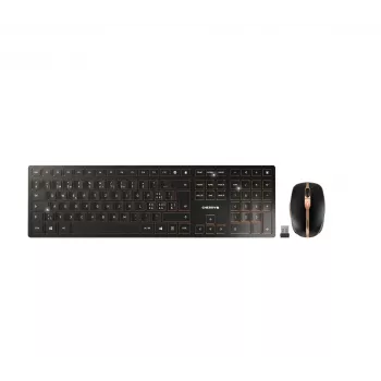 CHERRY DW 9100 SLIM tastatūra un pele komplektā Universāls RF bezvadu + Bluetooth QWERTZ Šveices Melns