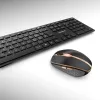 CHERRY DW 9100 SLIM tastatūra un pele komplektā Universāls RF bezvadu + Bluetooth QWERTZ Šveices Melns