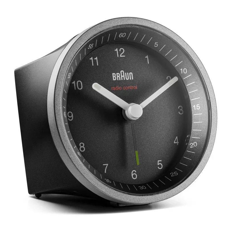 Braun BC07 kvarca modinātājpulkstenis melns