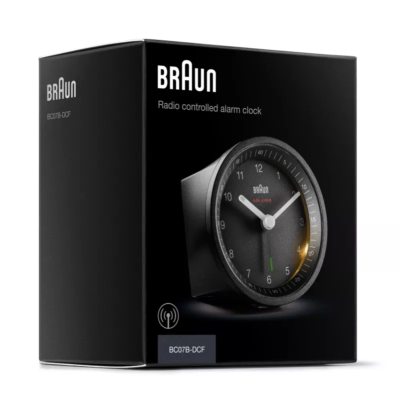 Braun BC07 kvarca modinātājpulkstenis melns