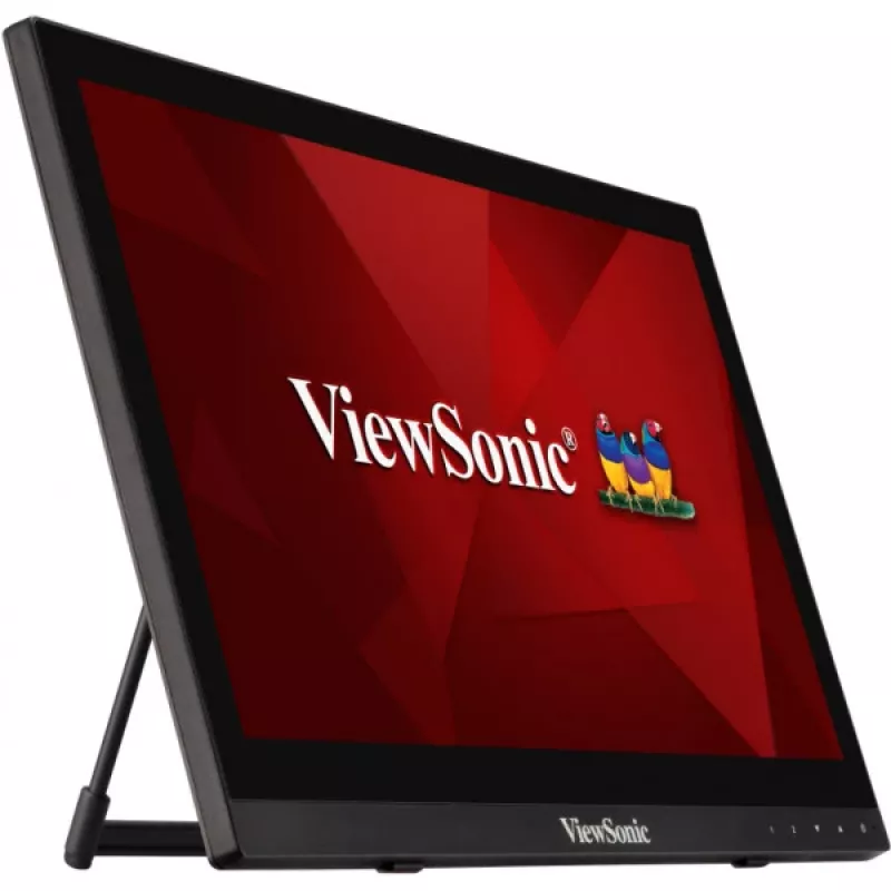 Viewsonic TD1630-3 datora monitors 39,6 cm (15,6 collu) 1366 x 768 pikseļi HD LCD skārienekrāns Multi-user Melns