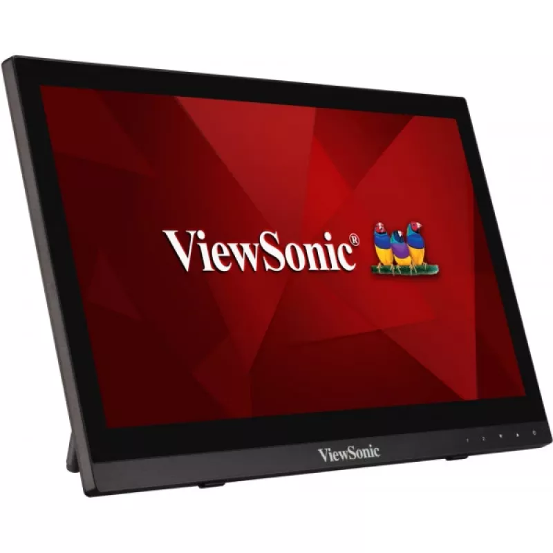 Viewsonic TD1630-3 datora monitors 39,6 cm (15,6 collu) 1366 x 768 pikseļi HD LCD skārienekrāns Multi-user Melns