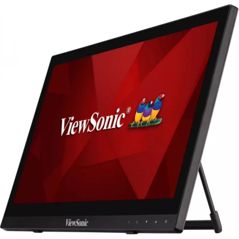 Viewsonic TD1630-3 datora monitors 39,6 cm (15,6 collu) 1366 x 768 pikseļi HD LCD skārienekrāns Multi-user Melns