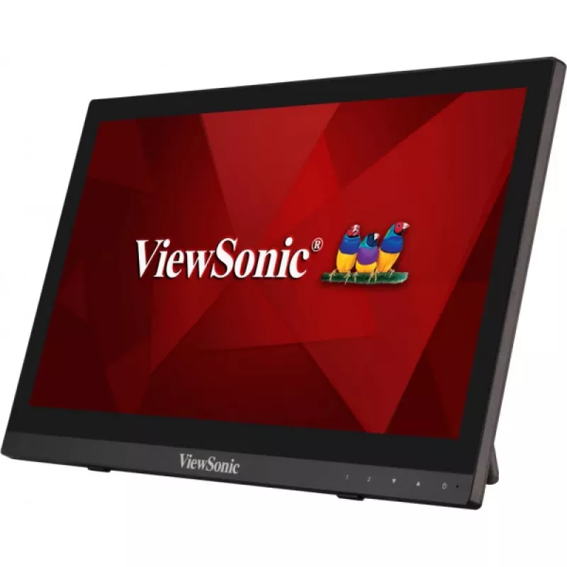 Viewsonic TD1630-3 datora monitors 39,6 cm (15,6 collu) 1366 x 768 pikseļi HD LCD skārienekrāns Multi-user Melns