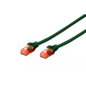 DIGITUS komutācijas kabelis - CAT6 - U/UTP - Snagless - Cu - 0,25 m - zaļš