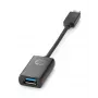 HP USB-C uz USB 3.0 adapteris, 0,1409 m, USB-C, USB 3.0, USB 3.2 Gen 1 (3.1 Gen 1), Melns