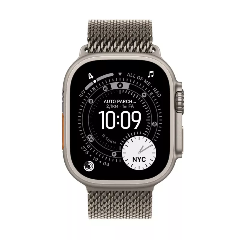 APPLE Watch Ultra 3 (2025) 5g 49mm dabīga titāna korpuss ar dabīga titāna Milanese cilpu M