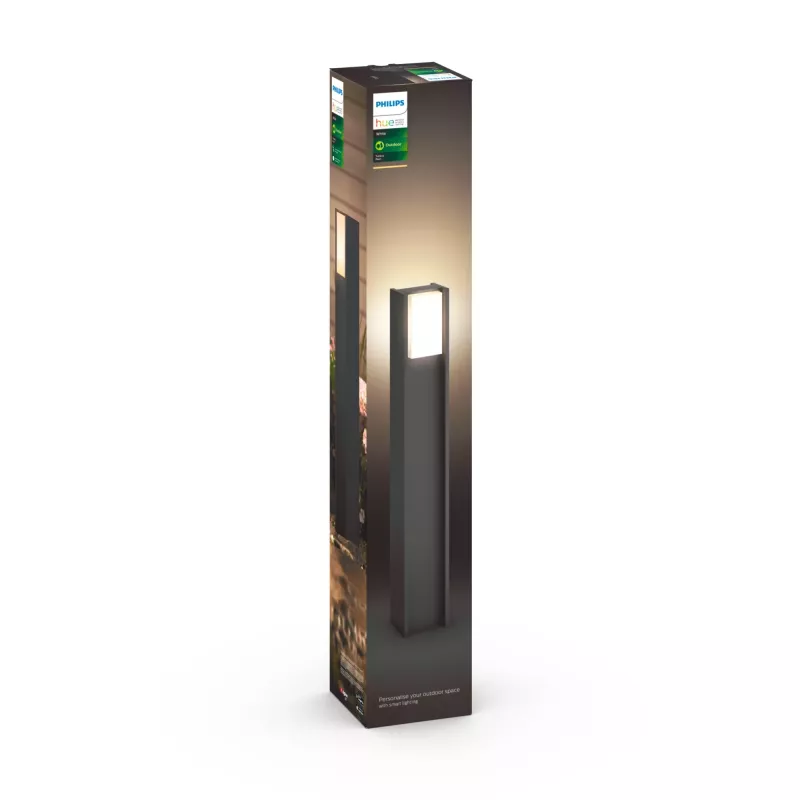 Philips Hue balta Turaco āra stabs 1647493P0, viedais statīva/staba apgaismojums, Bluetooth/Zigbee, antracīta krāsa, LED, alumīnijs, E27