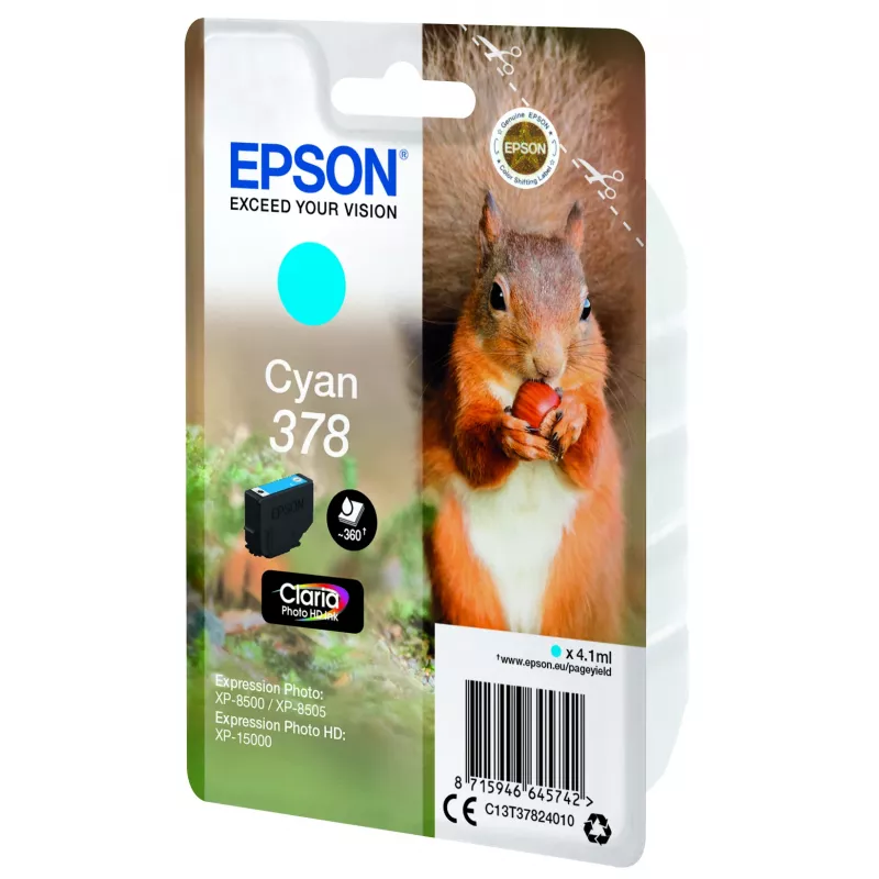 Epson Squirrel vienas paciņas ciāna 378 Claria Photo HD tinte