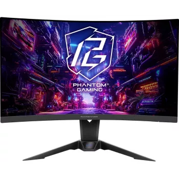 ASROCK Gaming Monitor - Pg27qrt2a - 27in - 2560 X 1440 Qhd - Izliekts 180Hz - Melns