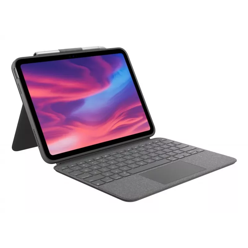 LOGITECH Combo Touch iPad (10. paaudzes) - Oxford pelēka - Qwerty UK