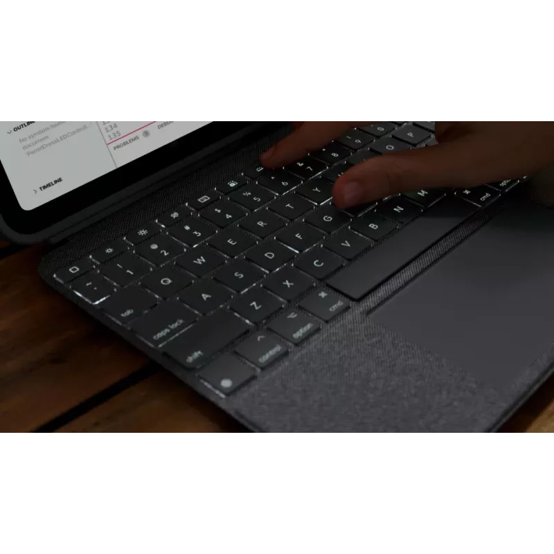 LOGITECH Combo Touch iPad (10. paaudzes) - Oxford pelēka - Qwerty UK