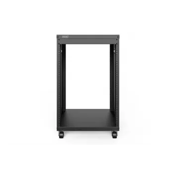 DIGITUS 16U AVS statīvs 780x507x460 mm vītņoti montāžas caurumi ritentiņi melns