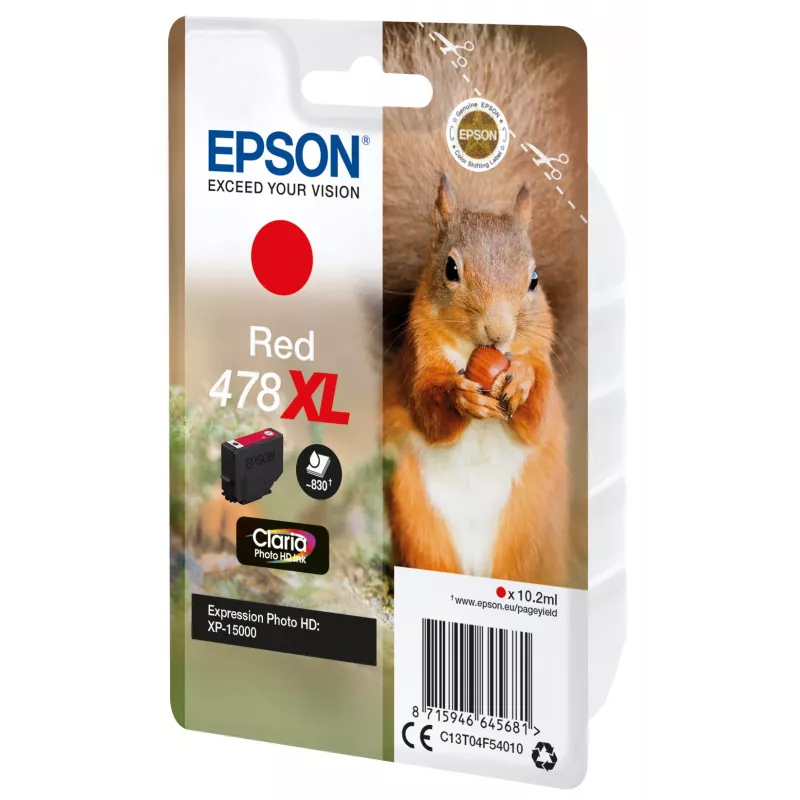 Epson vienkrāsas sarkanā 478XL Claria Photo HD tinte, viena iepakojumā