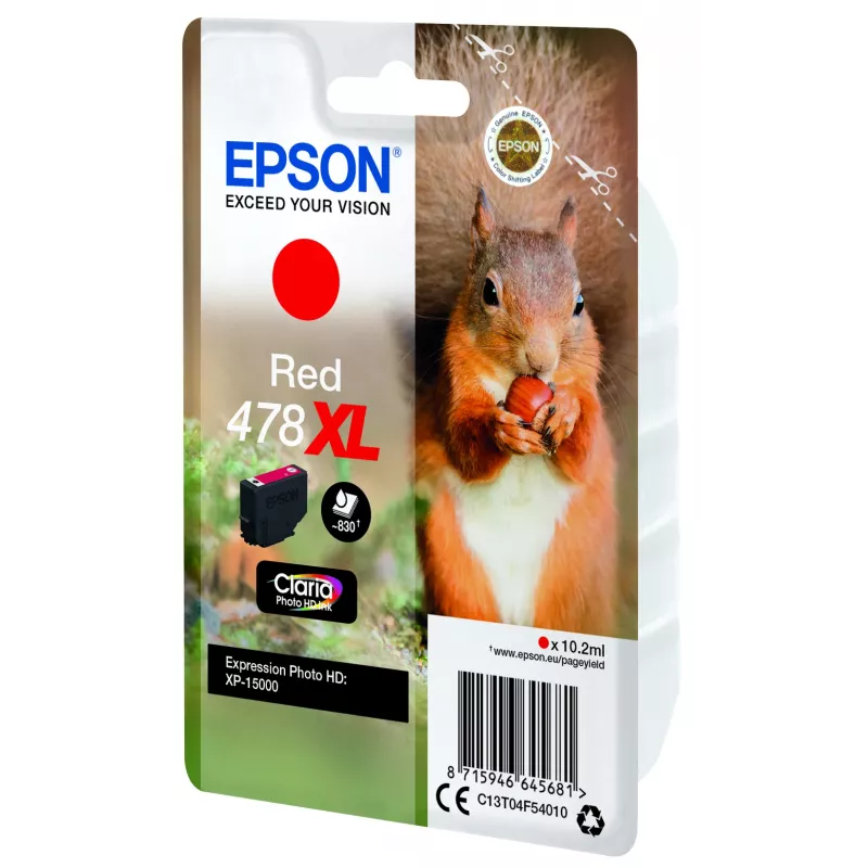 Epson vienkrāsas sarkanā 478XL Claria Photo HD tinte, viena iepakojumā