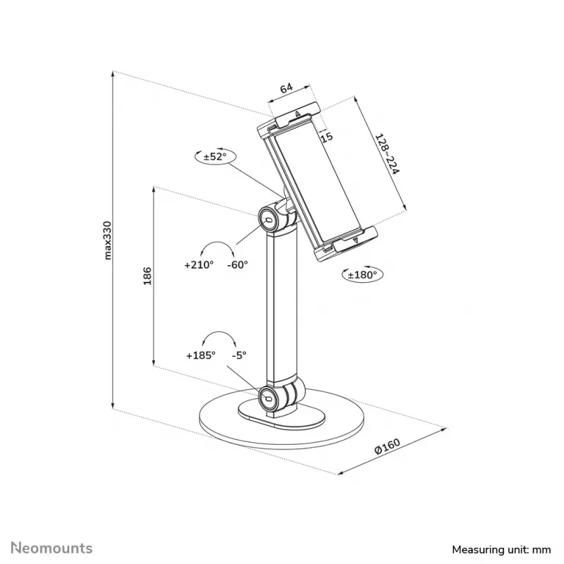 Neomounts DS15-540BL1 Planšetdatora statīvs 4.7-12.9 collas - universāls