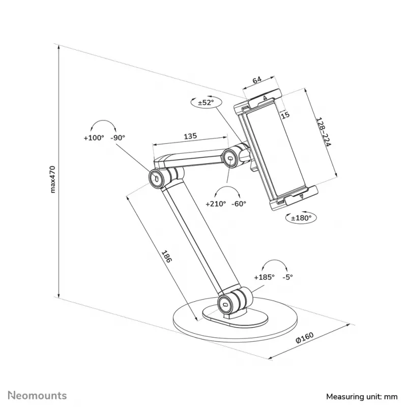 Neomounts DS15-550WH1 Planšetdatora statīvs 4.7-12.9 collas - universāls