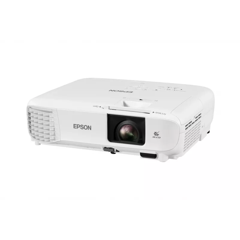 Galda projektors Epson EB-W49 — 3LCD, WXGA 1280×800, 3800 ANSI lm, 16:10, 1,2x manuāls tālummaiņas objektīvs, 2,7 kg, balts