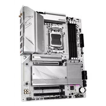 GIGABYTE B650 AORUS ELITE AX ICE mātesplate - atbalsta AMD Ryzen 9000 CPU, 12+2+2 fāžu digitālais VRM, līdz 8000MHz DDR5 (OC), 1xPCIe 5.0 + 2xPCIe 4.0 M.2, Wi-Fi 6E, 2.5GbE LAN, USB 3.2 Gen 2x2