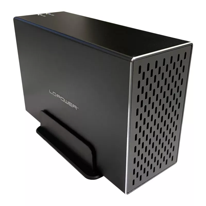 LC-POWER Lc-35u3-raid-2, ārējais 3,5 collu cietā diska korpuss ar RAID, alumīnija, melns