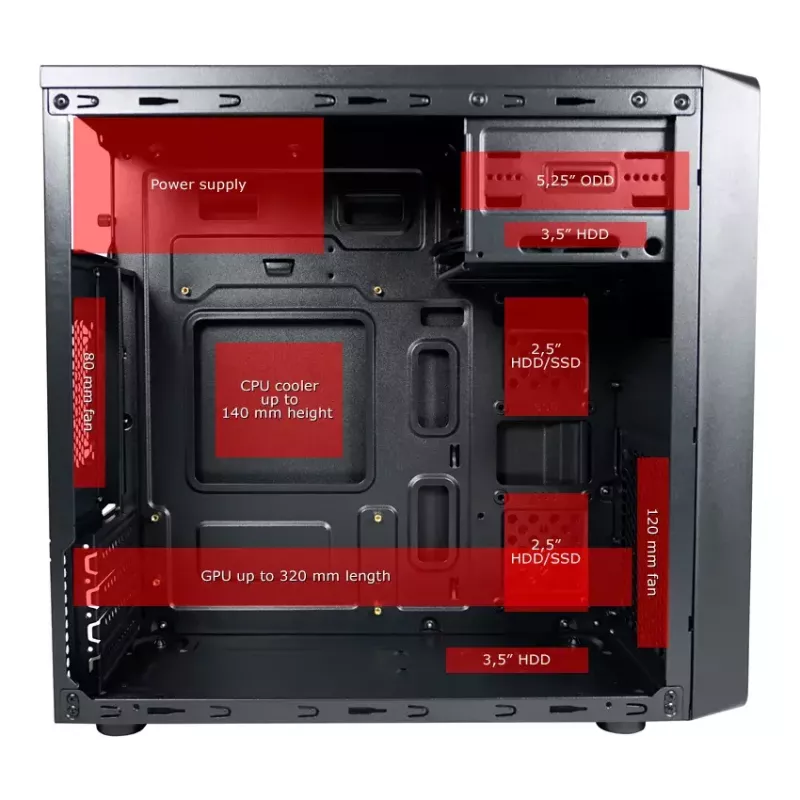 Datora korpuss LC-Power LC-2017MB-ON Micro Tower Melns