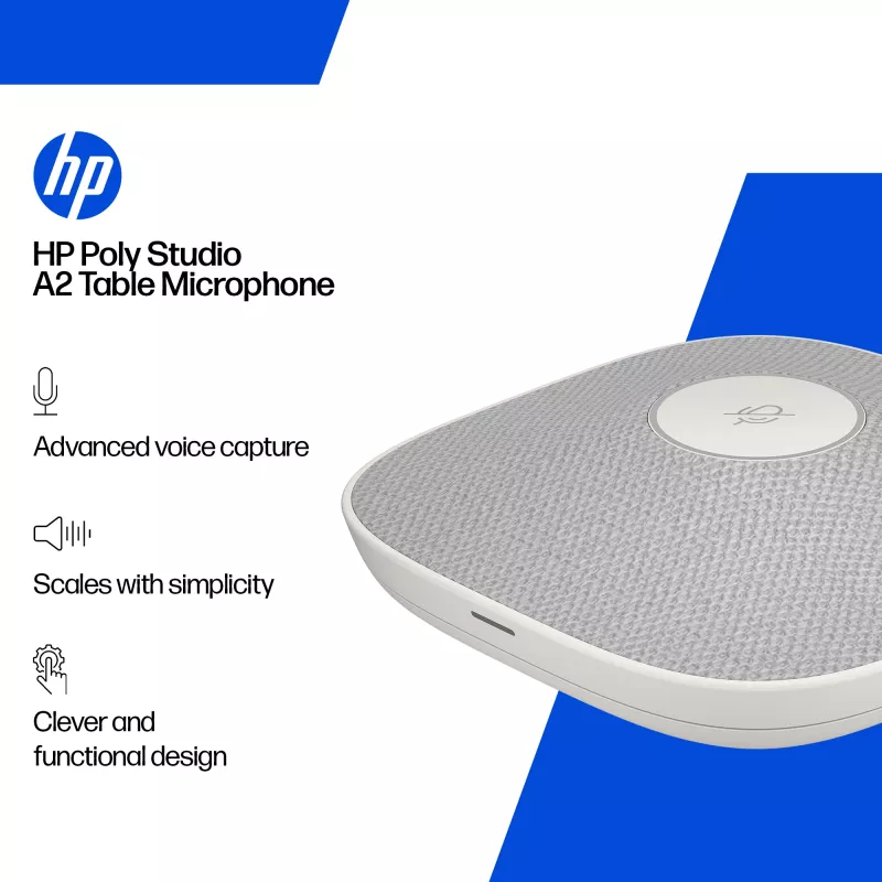 Galda mikrofons HP Poly Studio A2 ar vadu, balts