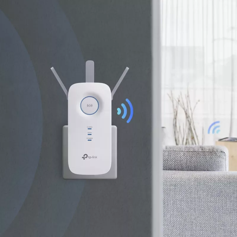 TP-Link RE450 tīkla raidītājs un uztvērējs Balts 10, 100, 1000 Mbit/s