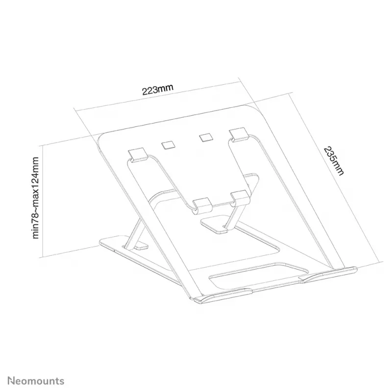 Neomounts NSLS085SILVER Klēpjdatoru statīvs 10-17 collas - salokāms - kompakts - universāls