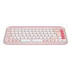 LOGITECH bezvadu tastatūra - Pop Icon Keys - rozā un pelēkbalta Qwerty Uk