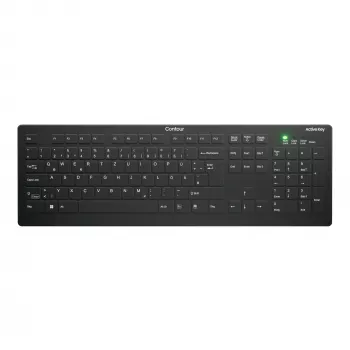 Contour Design Active Key Contour QuickClean medicīnas tastatūra ar noņemamu pārsegu, pilna izmēra, bezvadu, melna, DE C8112
