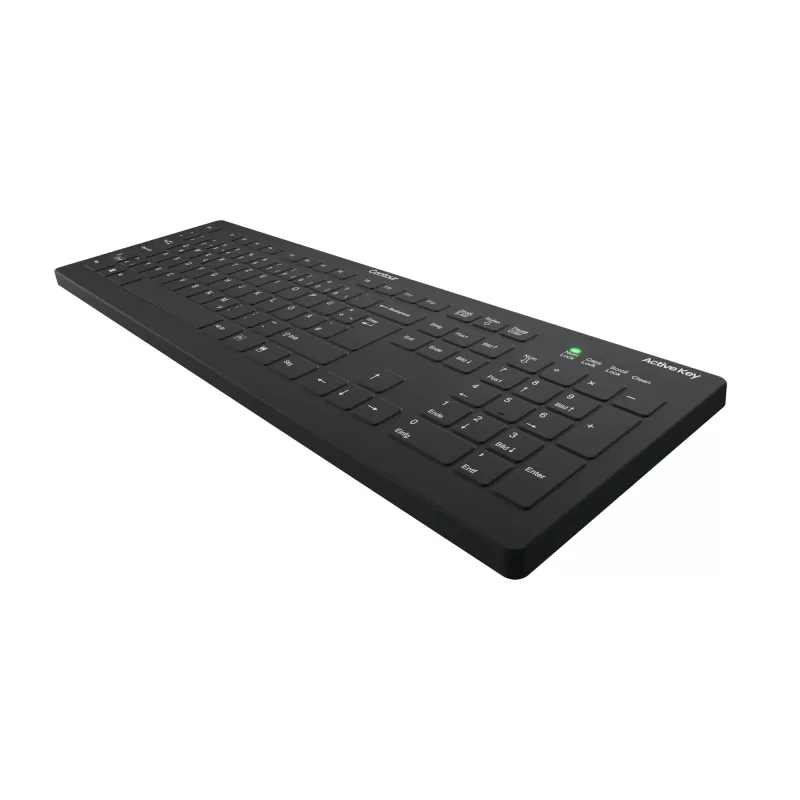 Contour Design Active Key Contour QuickClean medicīnas tastatūra ar noņemamu pārsegu, pilna izmēra, bezvadu, melna, DE C8112