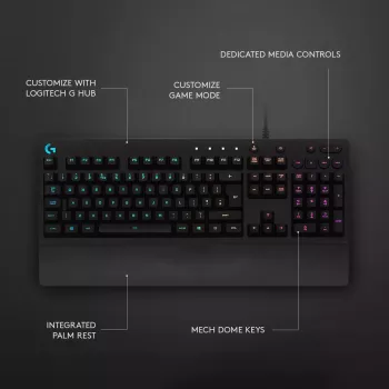 Spēļu tastatūra Logitech G G213 Prodigy pilna izmēra RGB LED vadu