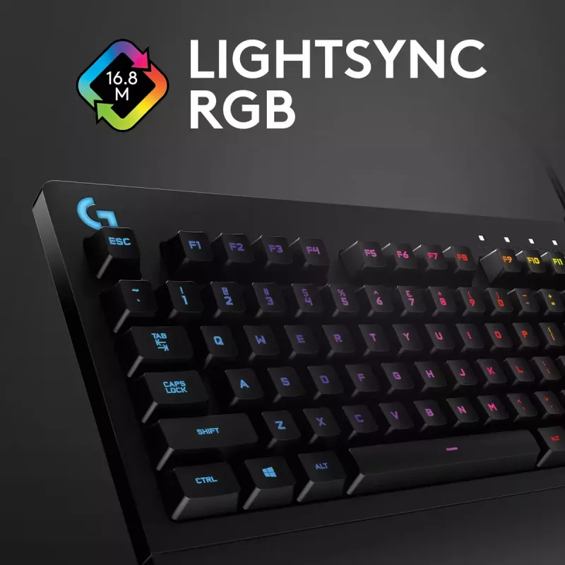 Spēļu tastatūra Logitech G G213 Prodigy pilna izmēra RGB LED vadu
