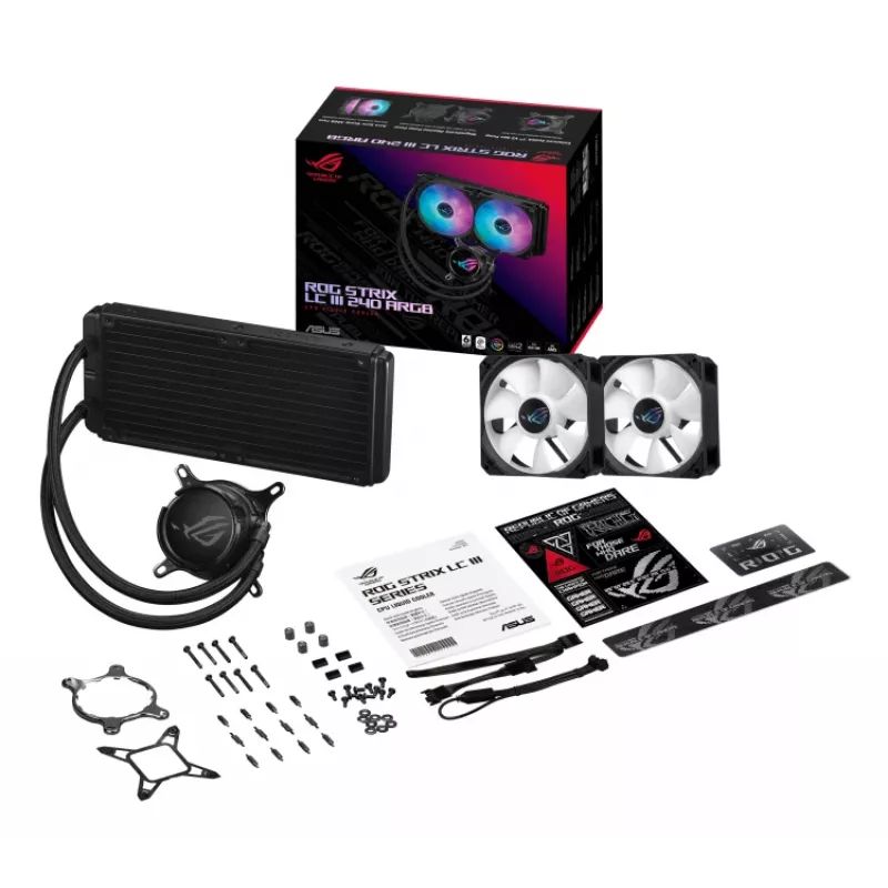 ASUS ROG Strix LC III 240 ARGB Procesora šķidruma dzesēšanas komplekts 12 cm Melns