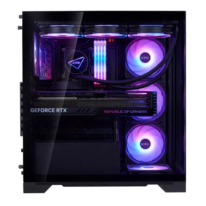 XPG INVADER X BTF MID-TOWER-CASE Black, Midi Tower, PC, Black, ATX, micro ATX, Mini-ATX, SPCC, Tempered glass, 17.5 cm