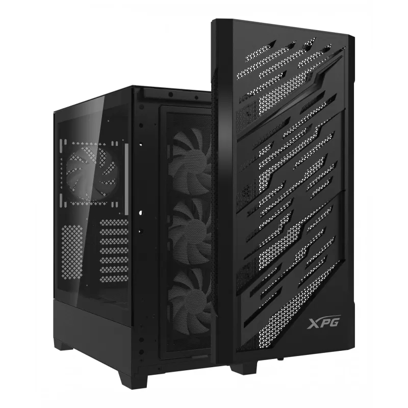XPG STARKER AIR BTF Mid-Tower Black, Midi Tower, PC, Black, ATX, EATX, micro ATX, Mini-ITX, SPCC, Tempered glass, Gaming