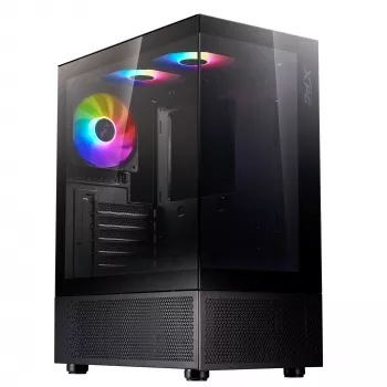 XPG INVADER X MINI KOMPAKTS VIDĒJĀ TORŅA KORPUSS Melns, Midi Tower, PC, Melns, ATX, micro ATX, Mini-ITX, SPCC, 16.6 cm