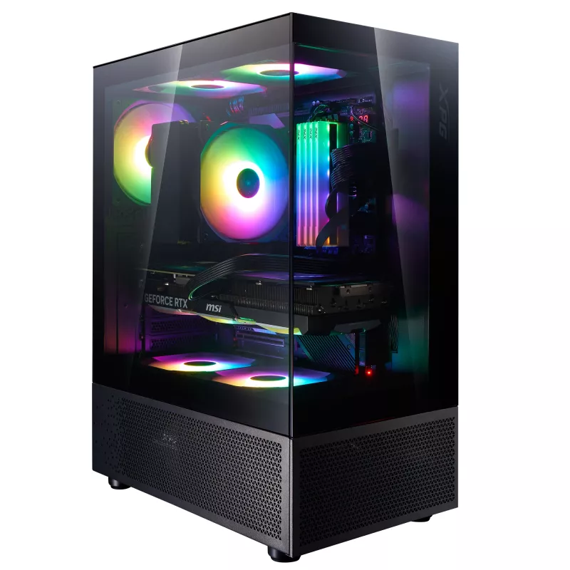 XPG INVADER X MINI KOMPAKTS VIDĒJĀ TORŅA KORPUSS Melns, Midi Tower, PC, Melns, ATX, micro ATX, Mini-ITX, SPCC, 16.6 cm